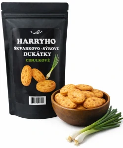 Sýrovo - škvarkové dukátky s cibulkou 120g